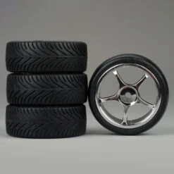 Duratrax 5-Spoke Chrome Wheel, Radial (4)