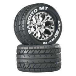 Duratrax Bandito MT 2.8" 2WD Mounted Front C2 Tires, Chrome (2)