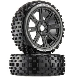 Duratrax Punch C2 Mounted Buggy Spoke Tires, Black (2)