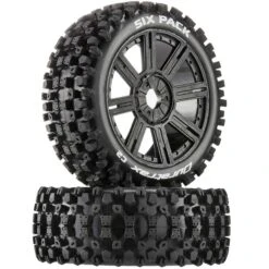 Duratrax Six-Pack C2 Mounted Buggy Spoke Tires, Black (2)