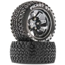 Duratrax Picket ST 2.8 Mounted Tires, Chrome 14mm Hex (2)