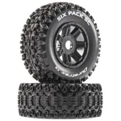 Duratrax Six Pack SC Mounted Soft Tires, Black 17mm Hex (2)