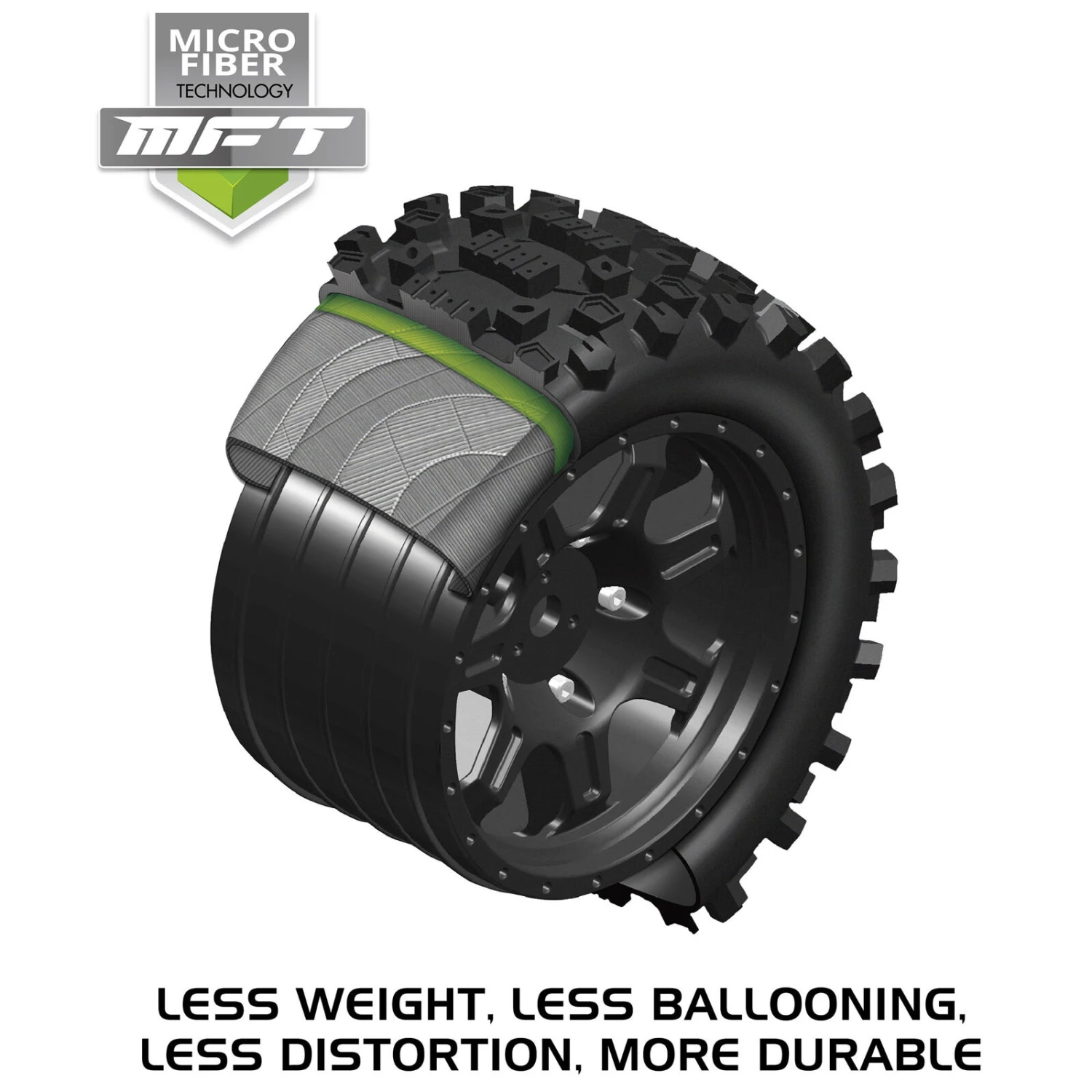 DTXC5500 Duratrax Bandito X Belted Mounted Tires, 24mm Black (2) 2 DTXC5500 Duratrax Bandito X Belted Mounted Tires, 24mm Black (2) - Image 2