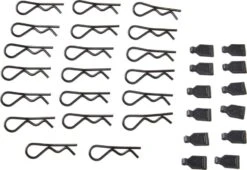 DTXC2651 - 1/8 Body Clips (20) W/Rubber Pull Tabs (12) By DURATRAX @ Great Hobbies