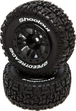 DTXC2930 - Speedtreads Shootout SC Mntd Blk TRX Slash Fr (2) By DURATRAX @ Great Hobbies