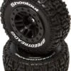 Duratrax SpeedTreads Shootout SC Front Rear Black Mounted (2): Traxxas Slash, ECX 4X4