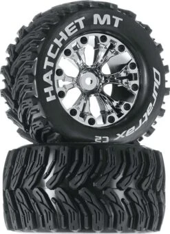 DTXC3527 DURATRAX Hatchet MT 2.8" 2WD Mounted Rear Tires, Chrome (2)