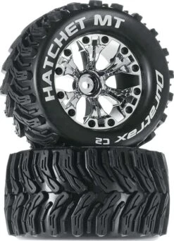 DTXC3529 DURATRAX Hatchet MT 2.8" Mounted Offset Tires, Chrome (2)