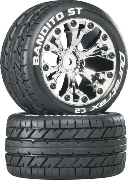 DTXC3543 DURATRAX Bandito ST 2.8" 2WD Mounted Rear C2 Tires, Chrome (2) 1 DTXC3543 DURATRAX Bandito ST 2.8" 2WD Mounted Rear C2 Tires, Chrome (2)