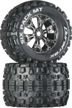 DTXC3583 Duratrax Six Pack MT 3.8" Mounted Chrome (2)