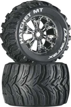 DTXC3587 Duratrax Hatchet MT 3.8" Mounted Chrome (2)