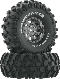 DTXC4035 - Showdown CR C3 Mounted 1.9" Crawler Black Chrome (2) By DURATRAX @ Great Hobbies