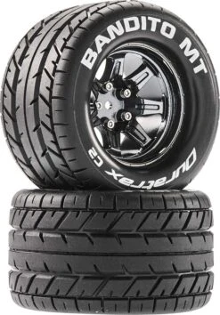 DTXC5251 - Bandito MT 2.8" Mounted Blck Chrome 14mm Hex (2) By DURATRAX @ Great Hobbies