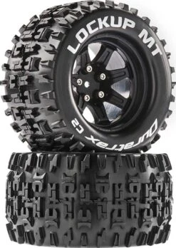 DTXC5252 - Lockup MT 2.8" Mounted Black 14mm Hex (2) By DURATRAX @ Great Hobbies