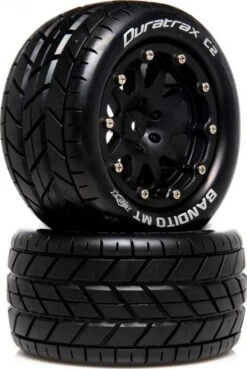 Duratrax Bandito MT Belted 2.8" 2WD Mounted Rear Tires, 0 Offset, Black (2)