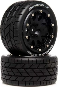 DTXC5530 - Bandito ST Belted 2.8 Mounted F/R 0-Offset Black (2) By DURATRAX @ Great Hobbies