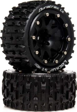 Duratrax Lockup ST Belted 2.8" 2WD Mounted Rear Tires, .5 Offset, Black (2)