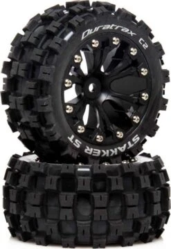 Duratrax STAKKER ST 2.8 Mounted F/R C2 0 Offset Black (2)