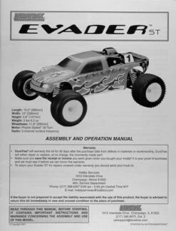 DTXZ3100 - Instructions EVST By DURATRAX @ Great Hobbies